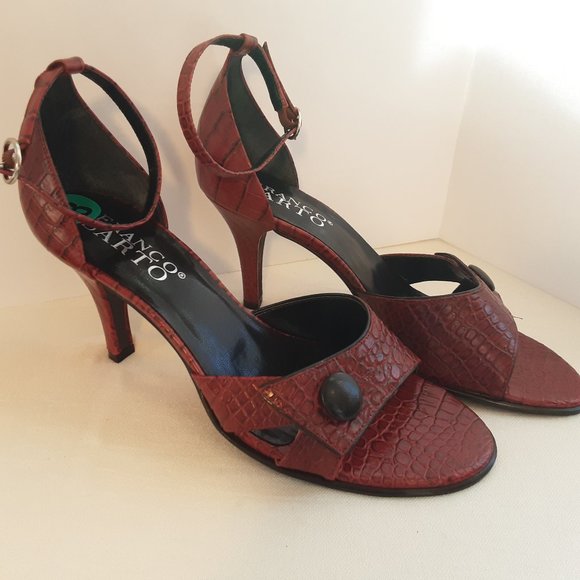 Franco Sarto Red Leather Heels | Sandals | New! 8 - Picture 1 of 14